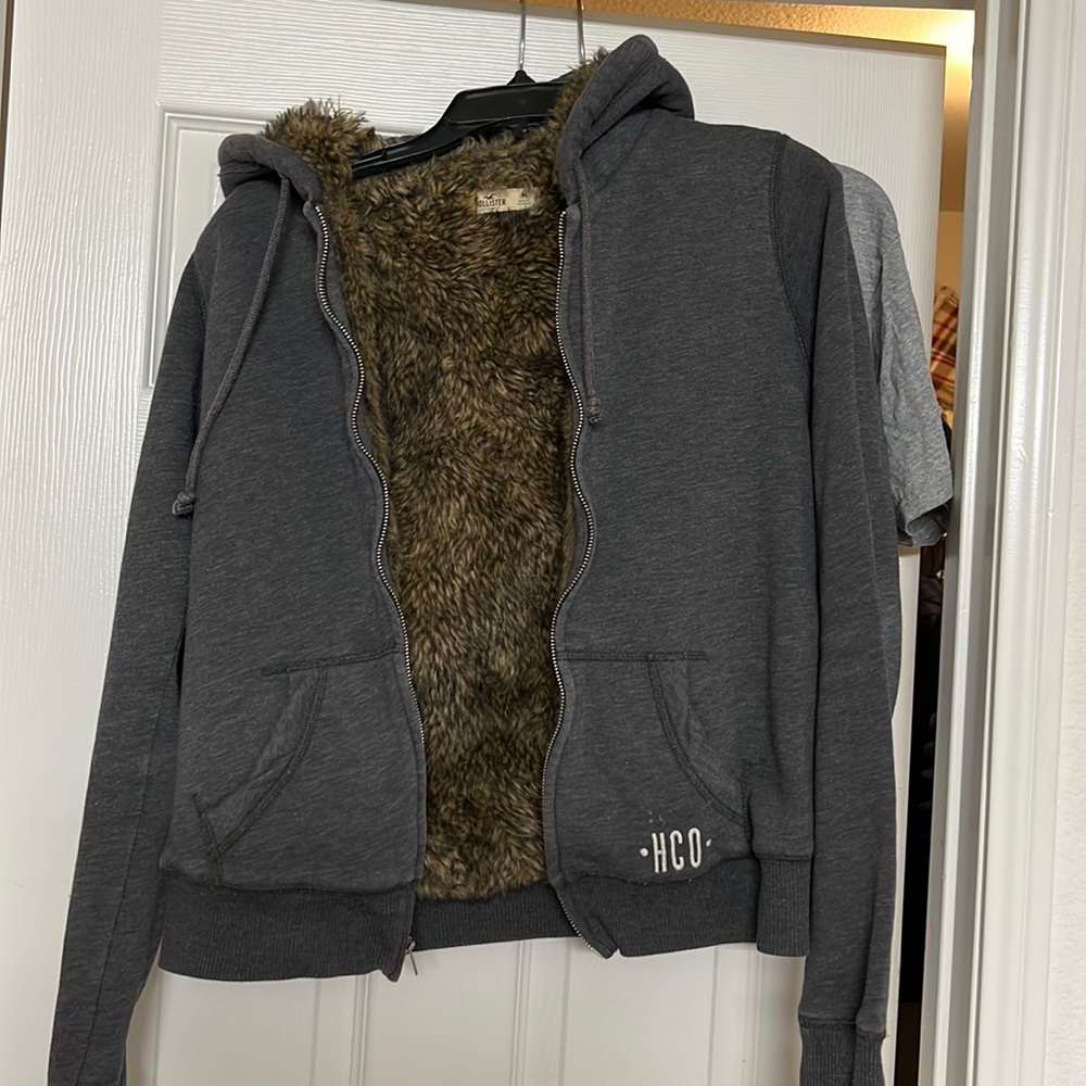 Hollister Fur Zip Up Jacket